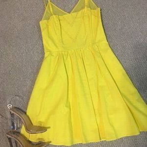 MESH DETAIL LEMON YELLOW SUNDRESS SUMMER POCKETS